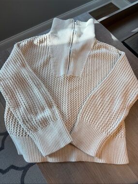 Half-Zip Knit Turtleneck Sweater